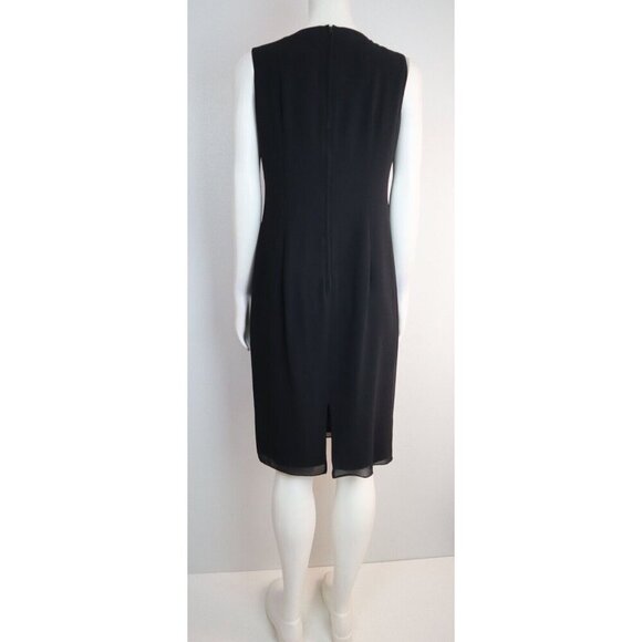 VINTAGE WOMEN'S BLACK SHEATH DRESS W/ RHINESTONE DETAIL - AFTER DARK - SIZE 7/8 - Picture 7 of 8